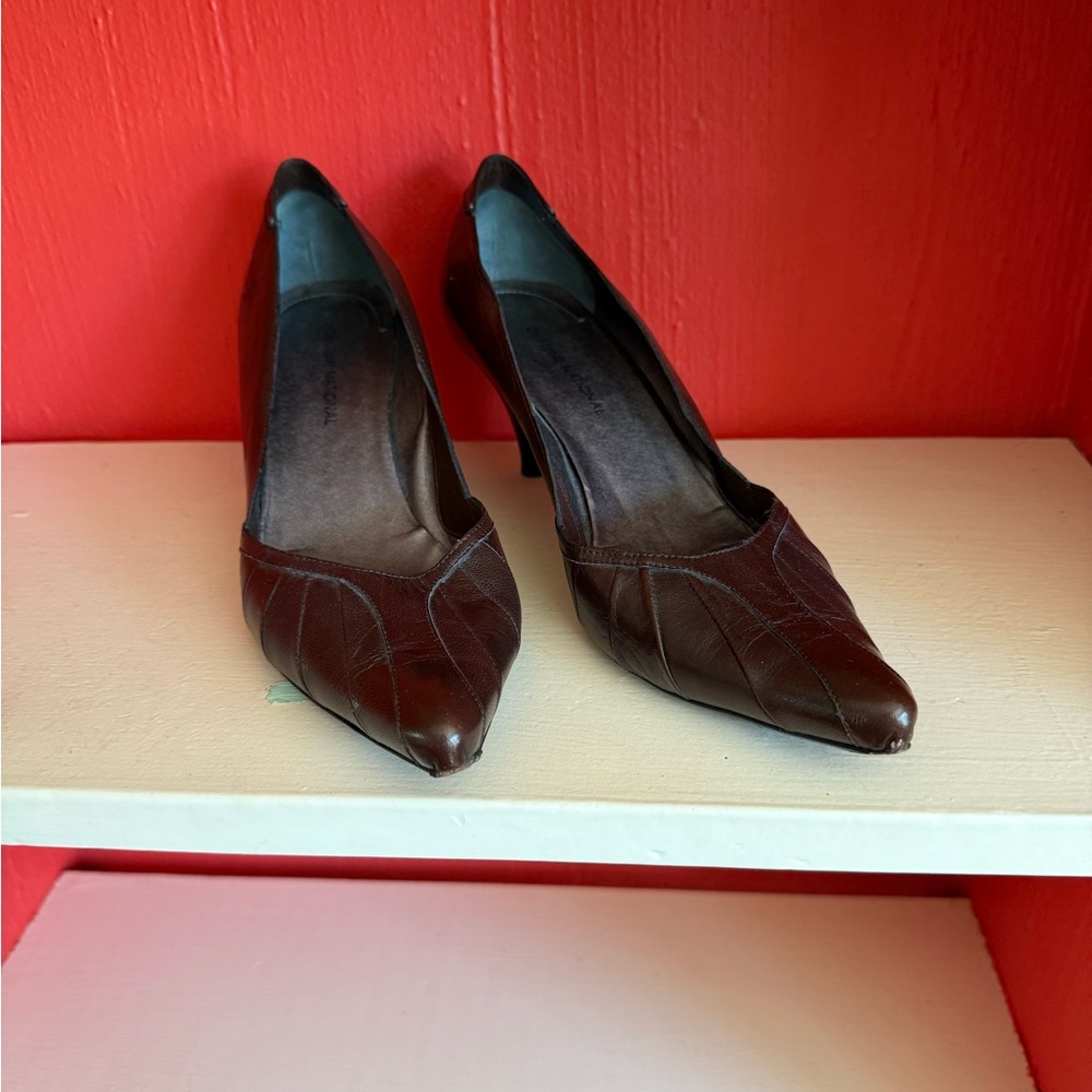 Brown Leather Office Siren Heels